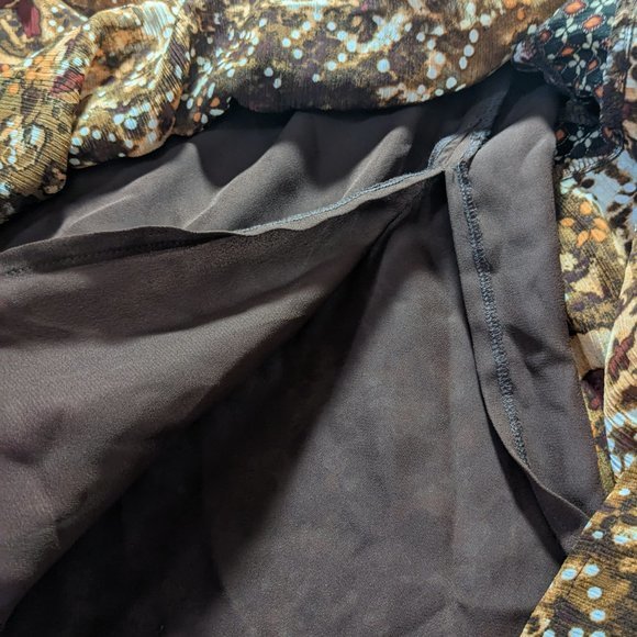 Sag Harbor Brown Tiered Midi Maxi Pull On Skirt Tie Dye Floral Boho Modest 14 - Picture 4 of 8